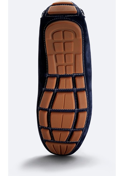 Erkek Lacivert %100 Süet Hafif Loafer Ayakkabı B008001
