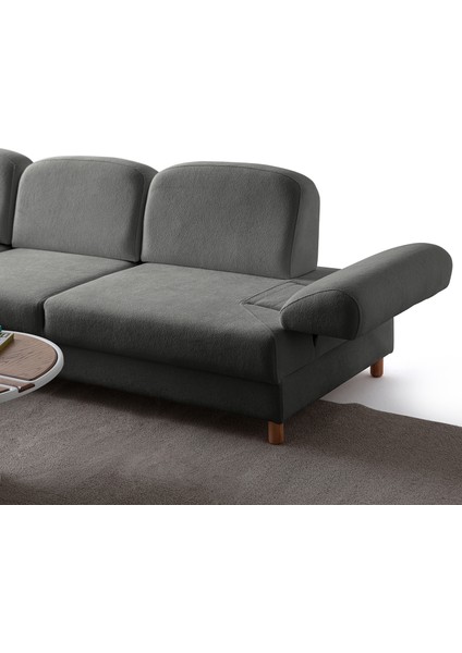 Aries Yataklı Sandıklı Piyonlu Köşe Takımı Antrasit Sol Köşe