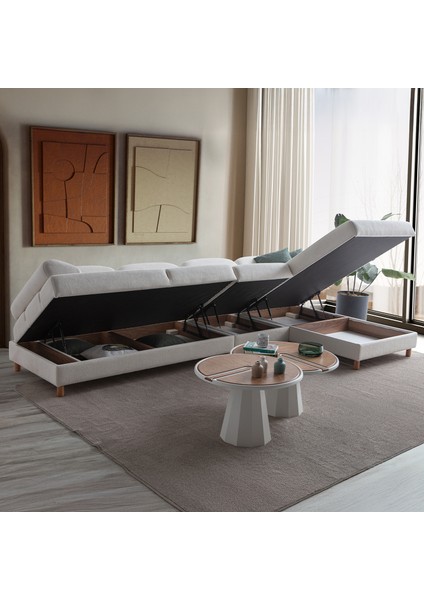 Aries Yataklı Sandıklı Piyonlu Köşe Takımı Beyaz Sağ Köşe modelleri