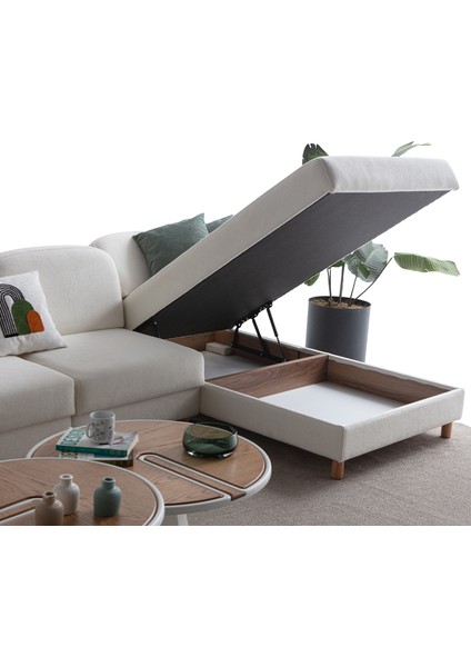 Aries Yataklı Sandıklı Piyonlu Köşe Takımı Beyaz Sağ Köşe