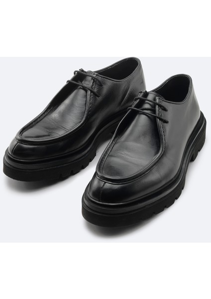 Erkek Siyah %100 Deri Bağcıklı Klasik Ayakkabı A42y8006