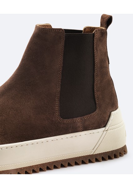 Erkek Kahverengi %100 Süet Esnek Taban Hafif Chelsea Bot B008009