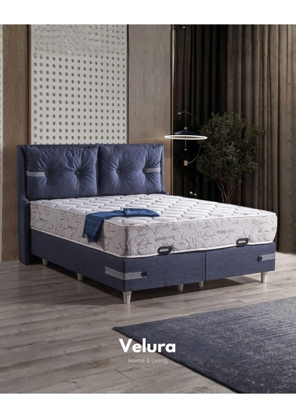 Velvet Form Tek Kişilik Yatak Baza Başlık Seti (150 x 200)