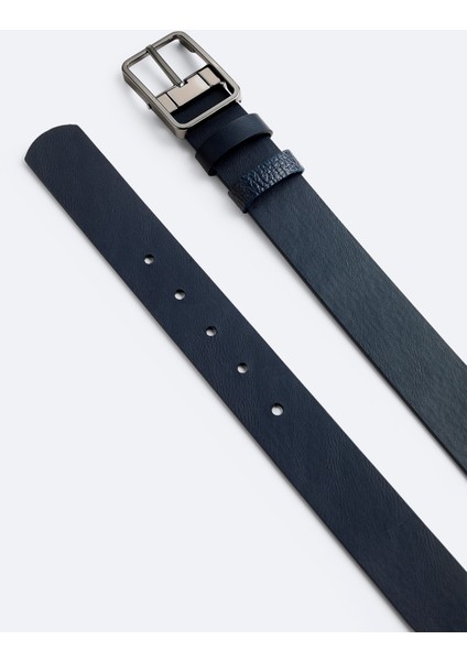 Erkek Lacivert %100 Deri Çift Taraflı Kemer A42Y9310