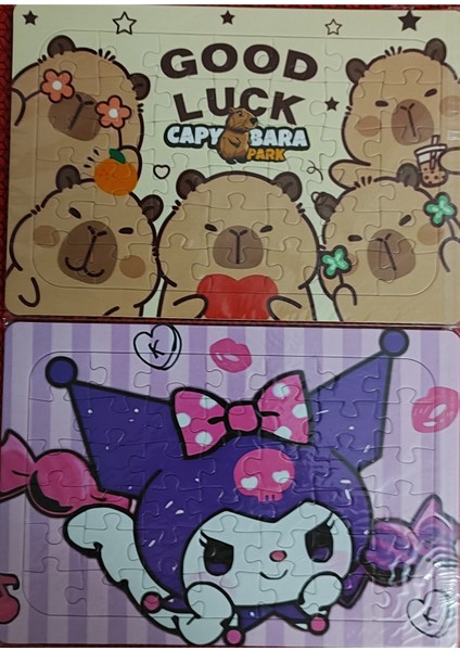 2 Adet Puzzle Yap Boz (33CM*23CM*42PARÇA) (Capybara/kuromi**)