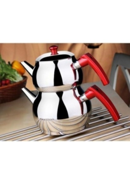 Mini 2lt Küçük Boy Küre Çelik Çaydanlık Seti (K95)