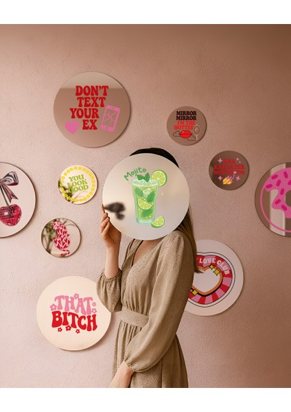 Mood Ayna Mojito - Tasarım Ayna, Pinterest Dekoru, Dekoratif Baskılı Ayna, Yazılı Ayna fiyatları