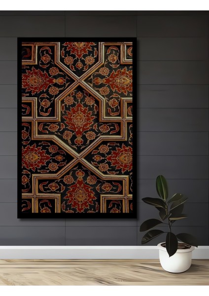 Osmanlı Sini Sanatı Görünümlü Ahşap Dekoratif Tablo Dikdörtgen Tablo fiyatları