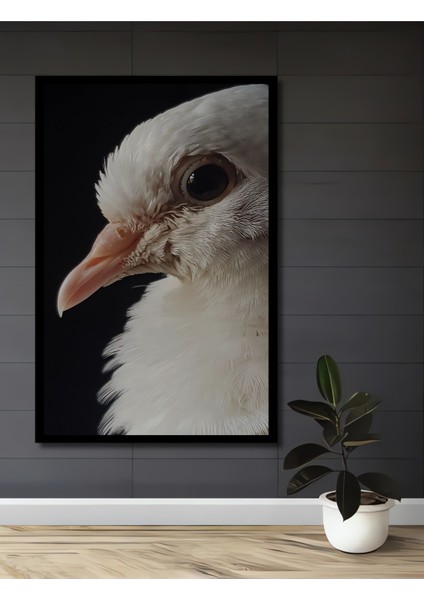 Beyaz Güvercin Yağlı Boya Görünümlü Ahşap Dekoratif Tablo Dikdörtgen Tablo fiyatları