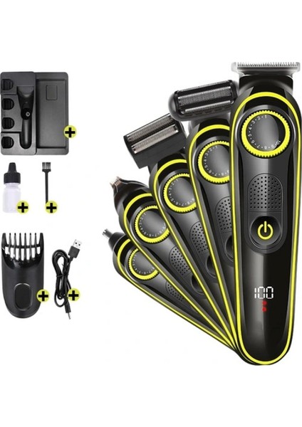 Saç &amp;amp;amp; Sakal Şekillendirici Tıraş Makinesi Erkek Bakım Seti 5 In 1 Ultimate (K95)