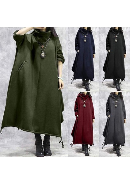 Günlük Sonbaharlık Tam Boy Panço Kadın Elbise modelleri