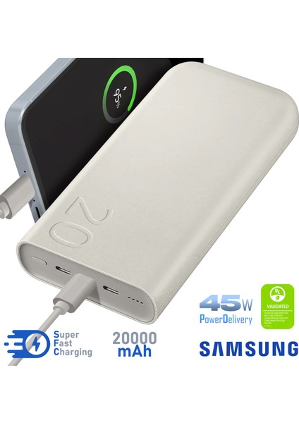 Samsung EB-P4520X 20.000 Mah Süper Hızlı Powerbank - Bej fırsatları