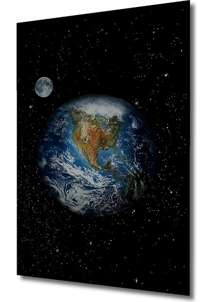 Evrenin Gızemlı Güzelliği Ahşap Dekoratif Tablo Yağlı Boya Görünümlü Sanat Eseri Dikdörtgen Tablo modelleri