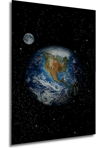 Evrenin Gızemlı Güzelliği Ahşap Dekoratif Tablo Yağlı Boya Görünümlü Sanat Eseri Dikdörtgen Tablo fırsatları