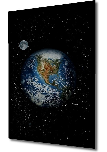 Evrenin Gızemlı Güzelliği Ahşap Dekoratif Tablo Yağlı Boya Görünümlü Sanat Eseri Dikdörtgen Tablo indirimleri