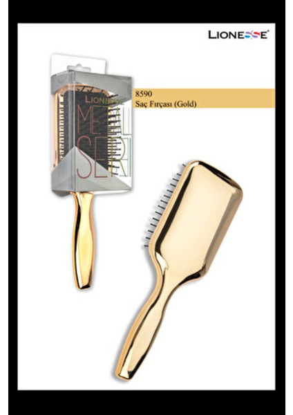 Lionesse Saç Fırçası Metal Gold 8590