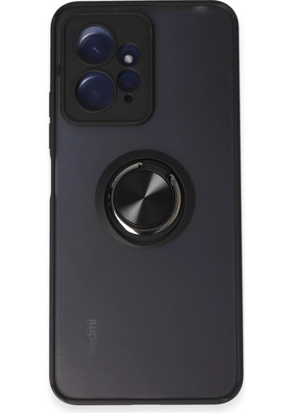 Xiaomi Redmi Note 12 4g Kılıf Montreal Yüzüklü Silikon Kapak - Siyah - FKU8593-1013
