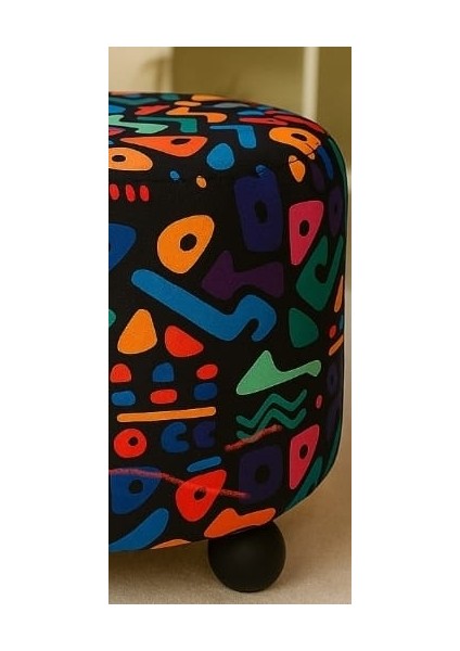 Pufo Dekoratif rahat ve konforlu puf - çok renkli - gürgen ayaklı - yuvarlak puf - çok amaçlı kullanım - modern bench fırsatları