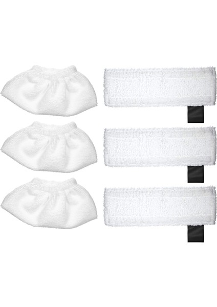 Sc2/sc3/sc4/sc5 Için 6'lı Paket Kumaş Seti Silme Pedi Yedeği (3 Bez Başlığı Kapağı ve 3 Mikrofiber Silme Pedi) Sc Için Kumaş
