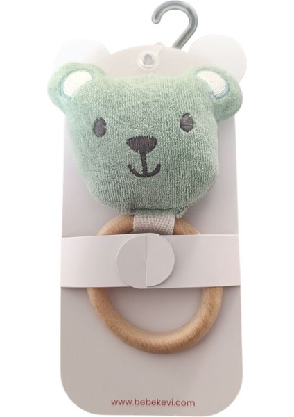 BEVI1377 Unisex Bebek Ahşap Saplı Çıngırak