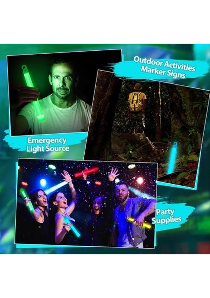 Karanlıkta Yanan Asılabilir Ip Aparatlı Glow Stick Lamba Seti 15CM modelleri