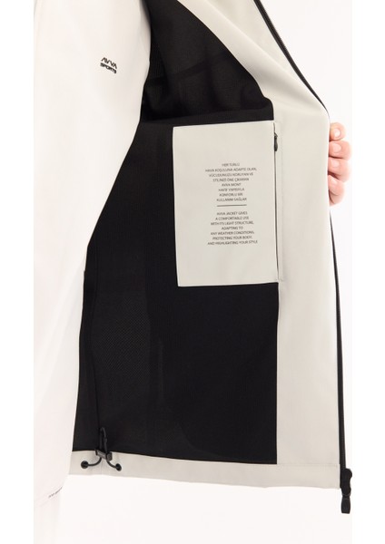 Erkek Gri Kapüşonlu Su İtici Rüzgar Geçirmez Hafif Mevsimlik Comfort Fit Mont A52Y6036