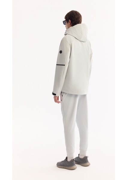 Erkek Gri Kapüşonlu Su İtici Rüzgar Geçirmez Hafif Mevsimlik Comfort Fit Mont A52Y6036