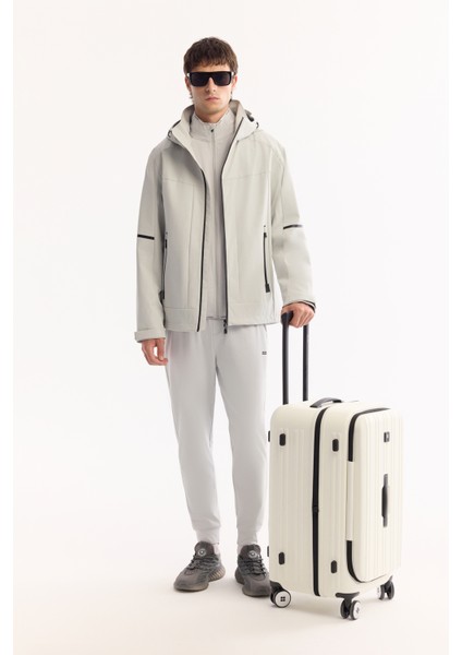 Erkek Gri Kapüşonlu Su İtici Rüzgar Geçirmez Hafif Mevsimlik Comfort Fit Mont A52Y6036