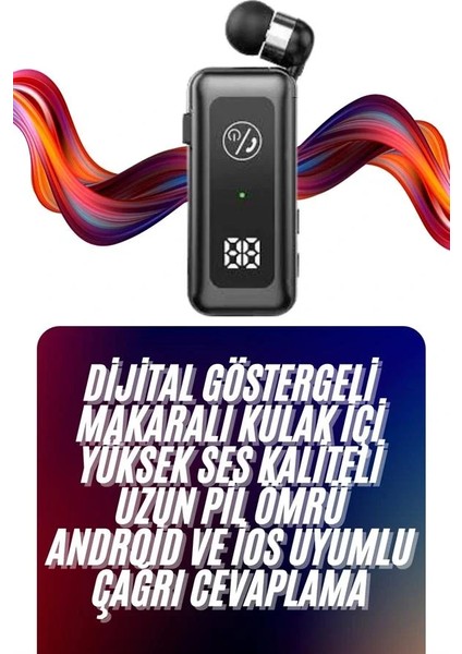 Makaralı Bluetooth Kulaklık Telefon Uyumlu Makaralı Tf Kart Girişli Güç Göstergeli