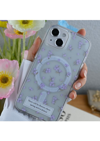 Iphone 15 - 14 -13 Uyumlu Çiçekli Gerçek Magsafe Özellikli Darbe Önleyici Koruyucu Kılıf fiyatları