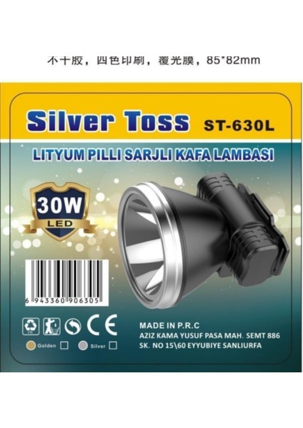 Uzun Mesafeli Kafa Lambası Şarjlı 30 Watt ST-630L