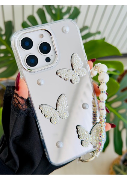 Iphone 16 Promax Uyumlu Aynalı Charmlı Kelebek Tasarımlı Silikon Kılıf fırsatları