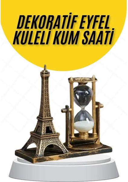 Dekoratif Eyfel Kulesi ve Kum Saati Vintage Tarzı Masa Süsü Biblo fiyatları