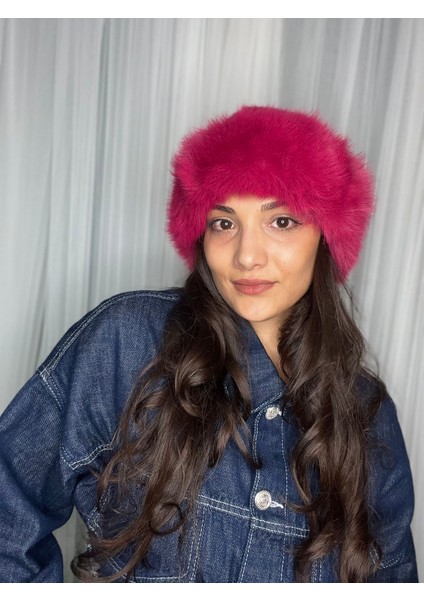 Kürk Kenarlı Yumuşak Bucket Kışlık Şapka