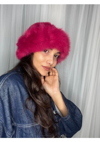 Kürk Kenarlı Yumuşak Bucket Kışlık Şapka modelleri