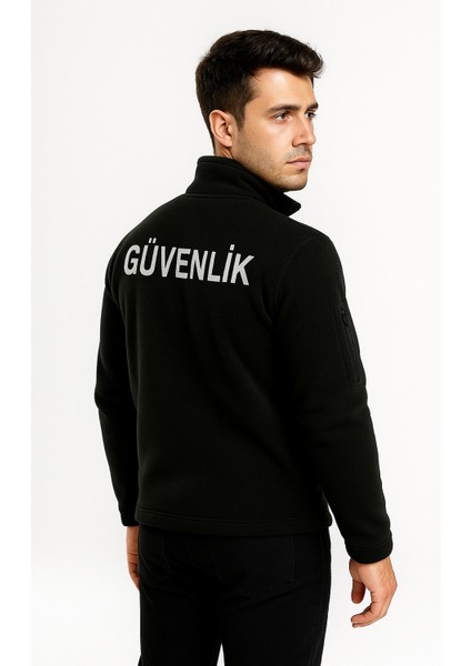 Kalın Kışlık Erkek Koldan Cepli Önden Yazılı Nakış Işlemeli 3 Cepli Güvenlik Polar