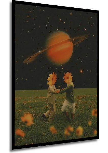 Sakura Rüyası Ikilisi Yağlı Boya Görünümlü Ahşap Dekoratif Tablo Dikdörtgen Tablo