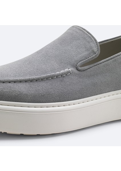 Erkek Gri %100 Süet Hafif Loafer Ayakkabı A51Y8006