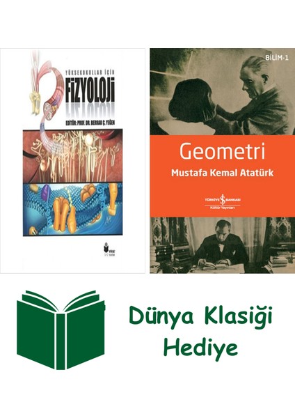 Yüksekokullar Için Fizyoloji + Geometri + Dünya Klasiği Hediye
