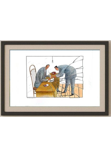 Vladimir Stefanov 43x30cm Orijinal Karikatür Tablo