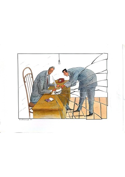 Vladimir Stefanov 43x30cm Orijinal Karikatür Tablo modelleri