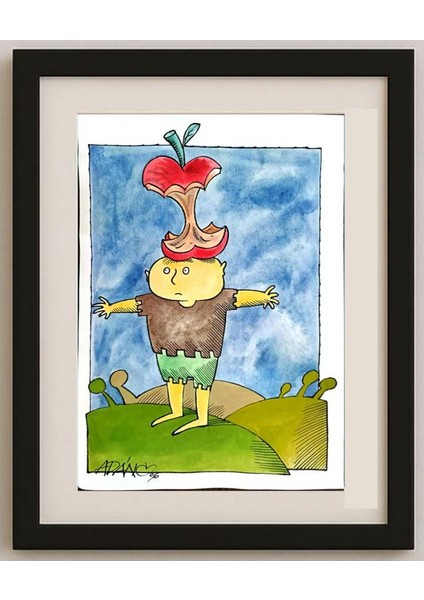 Adan Iglesias Toledo 29X21CM Orijinal Karikatür Tablo