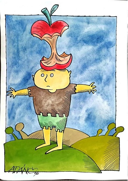 Adan Iglesias Toledo 29X21CM Orijinal Karikatür Tablo modelleri