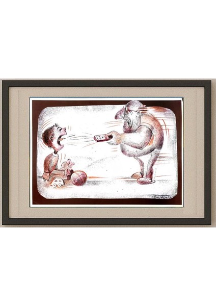 Wolfgang Schlegel 29X21CM Orijinal Karikatür Tablo