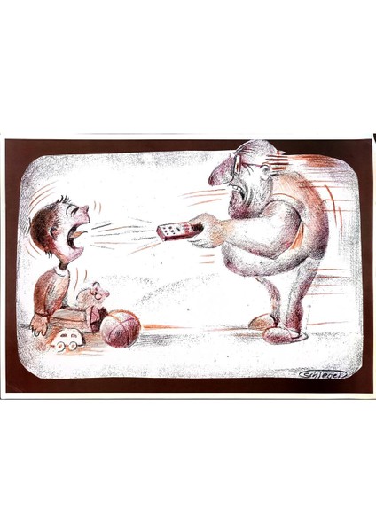 Wolfgang Schlegel 29X21CM Orijinal Karikatür Tablo modelleri