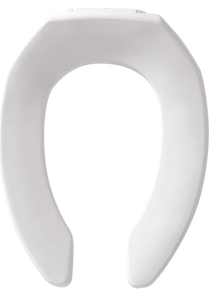 1955SSCT 000 Ticari Ağır Hizmet Tipi Açık Ön Klozet Kapağı, Kapaksız Geri Çağrıları Asla Gevşetmez ve Azaltmaz, Uzatılmış, Plastik, Beyaz