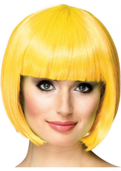 Sarı Renk Parti Peruğu Kısa Küt Saç (K95)