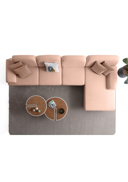 Aries Yataklı Sandıklı Piyonlu Köşe Takımı Pembe Sağ Köşe