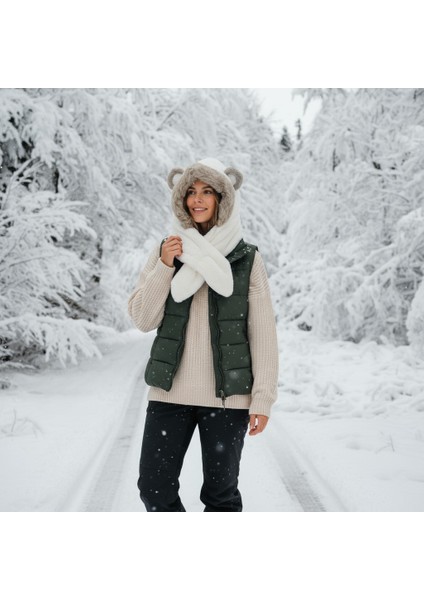 Peluş Kış Şapkası | Kulak Koruma Şapka & Boyunluk Şal İkisi Bir Arada | Sıcacık ve Yumuşacık fırsatları