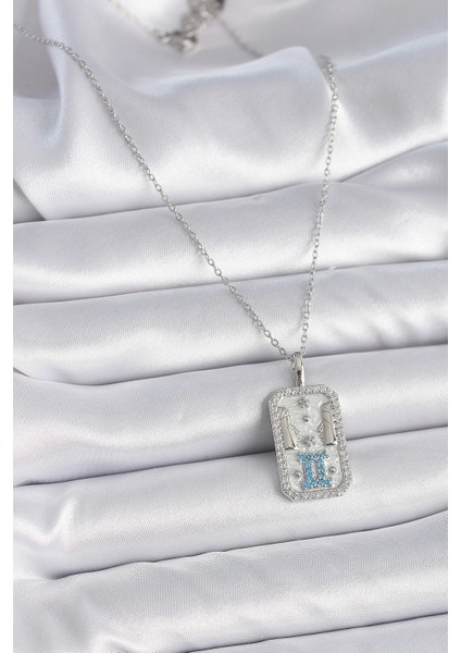 316L Çelik Gümüş Renk Zincir Ikizler Burcu Zirkon Taşlı Kadın Kolye - TJ-BKO9446 fiyatları